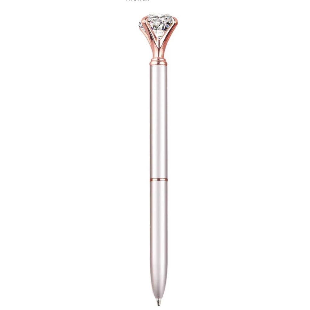 💞 New Elegant Silver & Rose Gold Diamond Top Pen